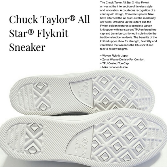 Converse CTAS X Nike Flyknit All Star Men’s 6 Women’s 8 - Picture 2 of 11